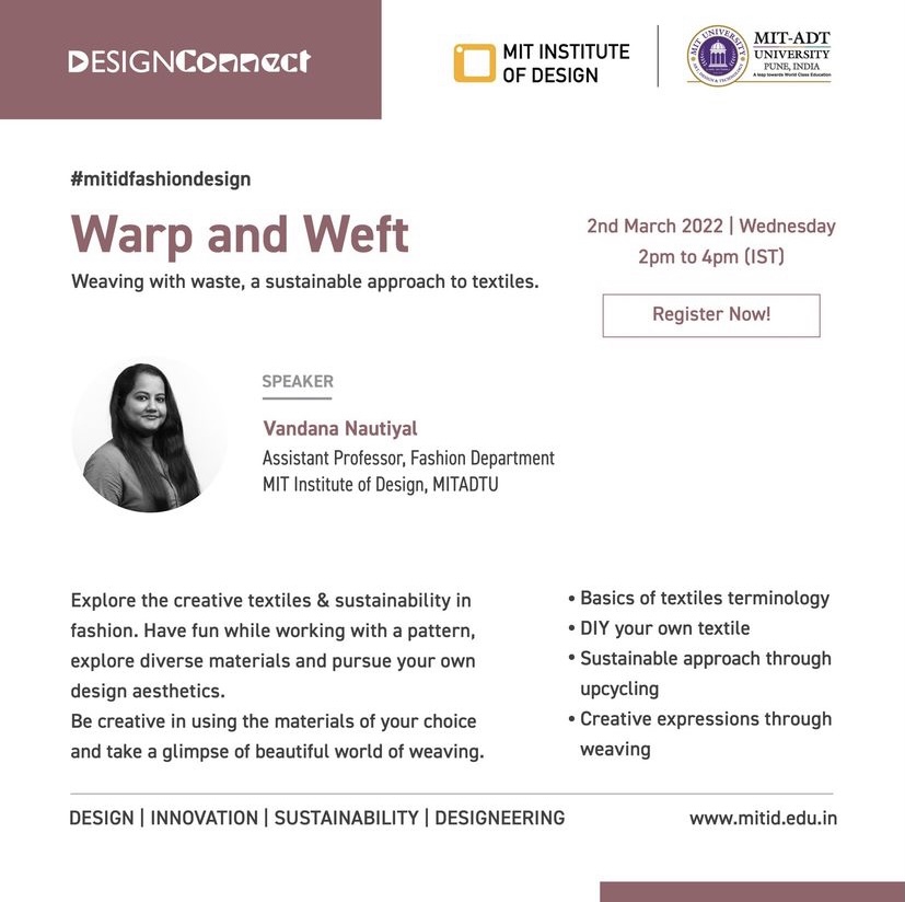 MITID Design Webinar - Warp and Weft - Weaving with waste, a sustainable approach to textiles